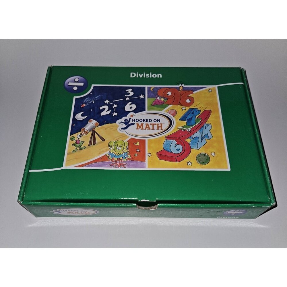 Hooked on Math Division Kit Poster Guide Workbook CDs Coins Money Tokens Spinner